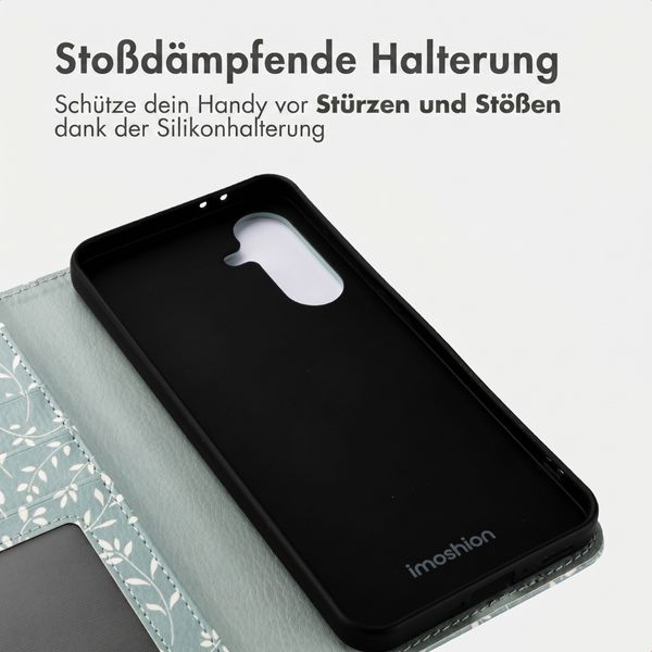 imoshion Design Klapphülle Samsung Galaxy A56 - Smoke Green Flowers