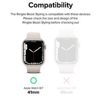 Ringke Bezel Styling für die Apple Watch Series 7 / 8 / 9 - 41 mm - Hairline Bolts Silver