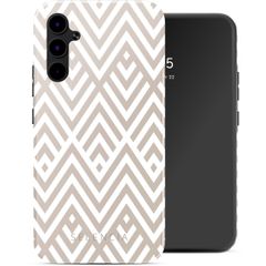 Selencia Vivid Tough Back Cover für das Samsung Galaxy A34 - Beige Zigzag