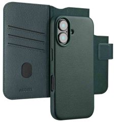 Accezz 2-in-1 Klapphülle aus Leder mit MagSafe für das iPhone 16  - Cedar Green