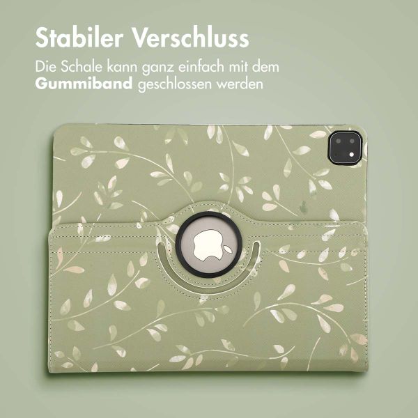 imoshion 360° drehbare Design Klapphülle Apple iPad Air 13 Zoll (2025) M3 / (2024) M2 - Green Flowers