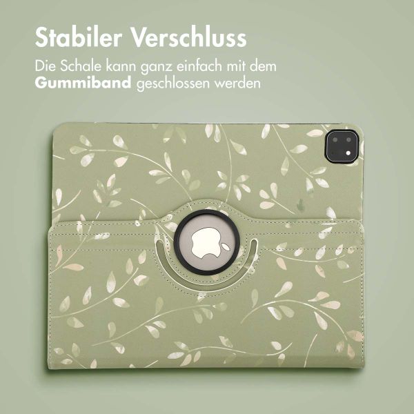 imoshion 360° drehbare Design Klapphülle für das iPad Air 13 inch (2024) M2 - Green Flowers