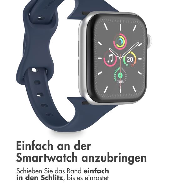 imoshion Slim Silikonarmband für die Apple Watch Series 1-10 / SE / Ultra (2) (44/45/46/49 mm) - Navy Blau