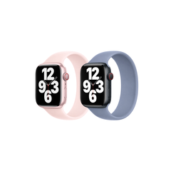 Apple 2 Pack Silikon Solo Loop für Apple Watch | 38/40/41/42 mm - Größe 4 - Light Pink/ Winter Blue