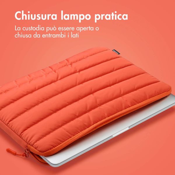 imoshion Puffer Laptop Hülle 13-14 Zoll - Laptop Sleeve - Apricot Crush Orange