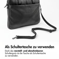 Accezz Leather Laptoptasche 16 Zoll - Schwarz