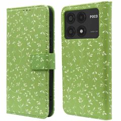 imoshion Design Klapphülle Xiaomi Poco X6 Pro - Green Flowers