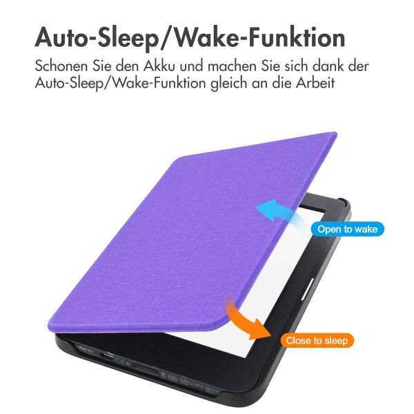 imoshion Canvas Sleepcover Klapphülle für das Kobo Nia - Violett