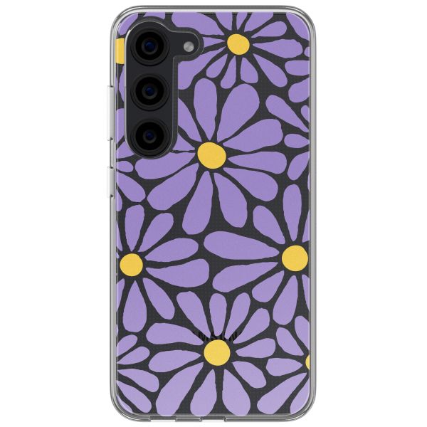 imoshion  Design Hülle für das Samsung Galaxy S23 - Tropical Violet Flowers Connect