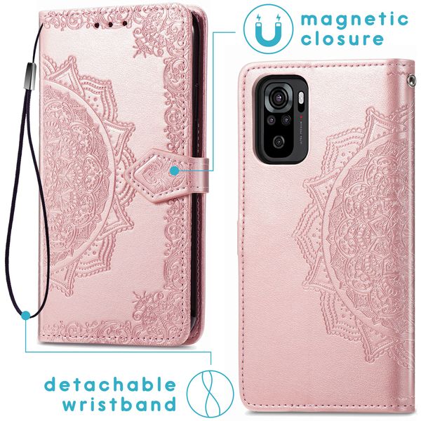 imoshion Mandala Klapphülle Xiaomi Redmi Note 10 (4G) / Note 10S - Roségold