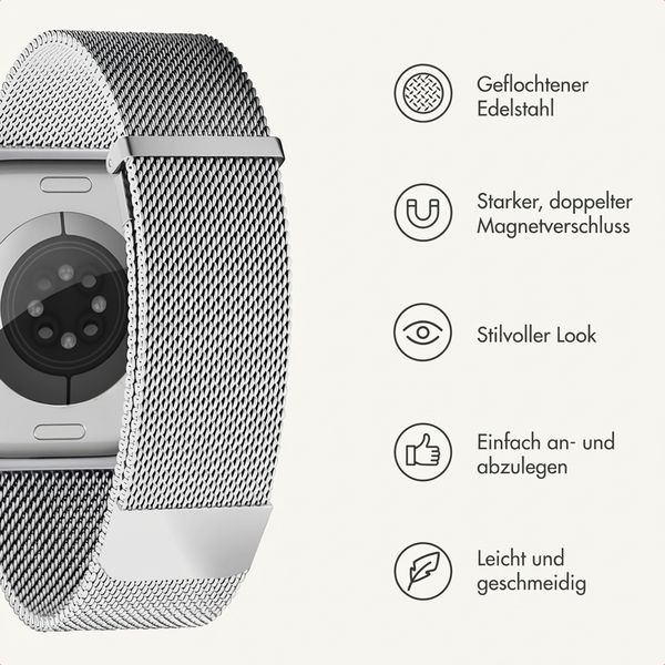 imoshion Mailändische Magnetarmband für Apple Watch | 44/45/46/49 mm - Silber