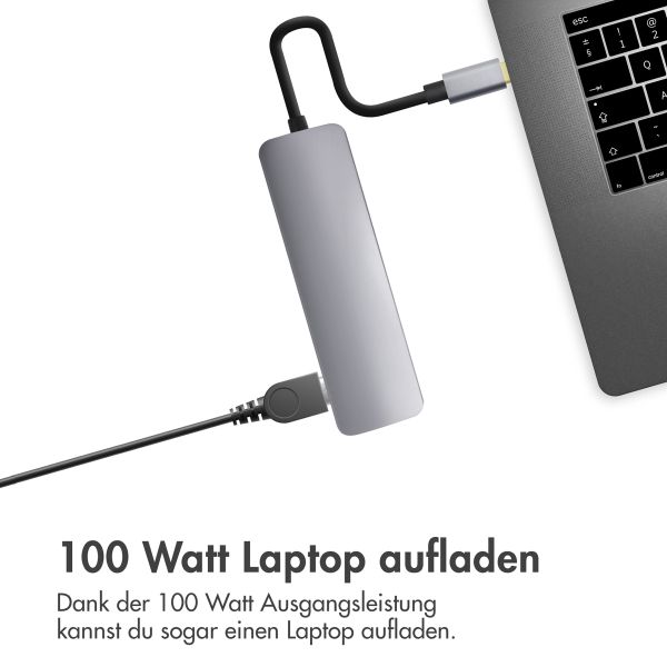 Accezz 5-in-1 USB-C Hub - 4K 30Hz Ultra HD - 100 Watt Laden - Dockingstation