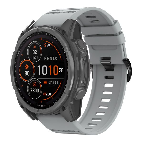 imoshion QuickFit® Silikonarmband Stripe für die Garmin Watch | 26 mm Anschluss - Grau