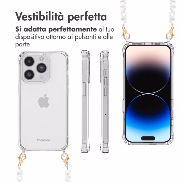 imoshion Back Cover mit Band + Armband Apple iPhone 14 Pro Max - Perlenherzen