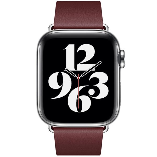 Apple Leather Band Modern Buckle für die Apple Watch Series 1 bis 9 / SE (38/40/41 mm) | Series 10 (42 mm) - Größe M - Garnet