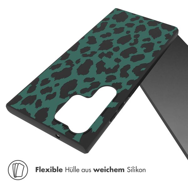 imoshion Design Hülle für das Samsung Galaxy S23 Ultra - Leopard - Grün / Schwarz