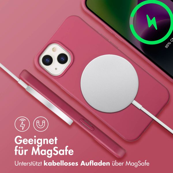 imoshion Color Backcover mit abnehmbarem Handykette und MagSafe Apple iPhone 14 - Raspberry