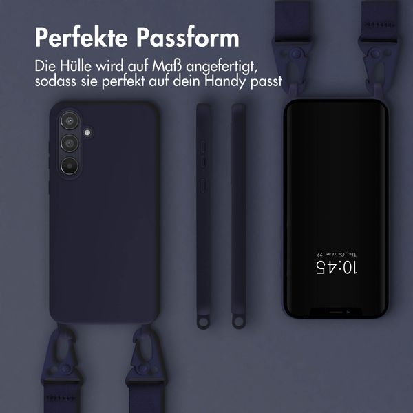Selencia SilikonHülle mit abnehmbarem Band Samsung Galaxy A55 - Dunkelblau