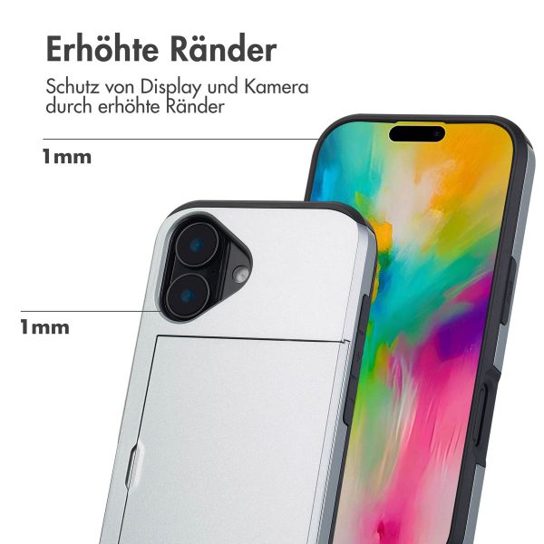 imoshion Backcover mit Kartenfach Apple iPhone 16 - Grau