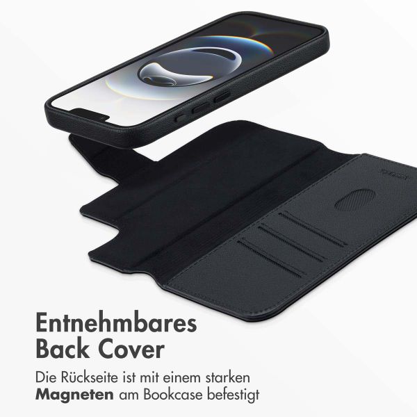 Accezz 2-in-1 Klapphülle aus Leder mit MagSafe Apple iPhone 16e - Onyx Black