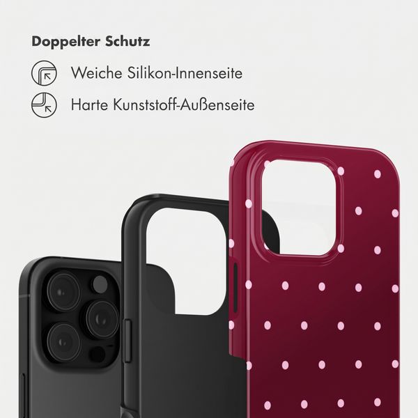 Selencia Vivid Back Cover Apple iPhone 16 Pro - Happy Dots Burgundy