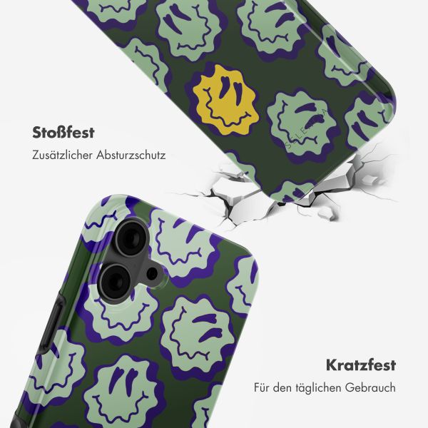 Selencia Vivid Rückabdeckung mit MagSafe Apple iPhone 16 - Wavy Smiley Green