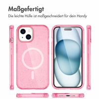imoshion Sparkle Back Cover mit MagSafe Apple iPhone 15 - Glitzer Rosa