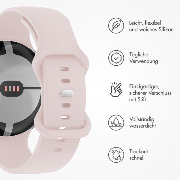 imoshion Silikon-Armband⁺ für  Google Pixel Watch 3 / 4 (45 mm) - Größe S - Rosa