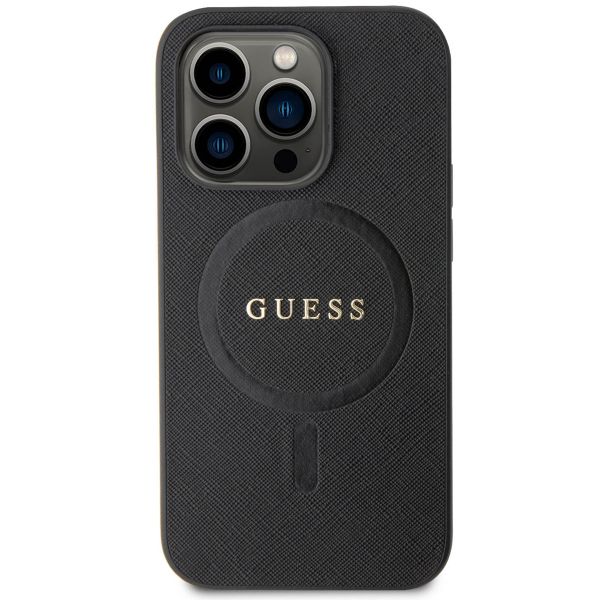 Guess Saffiano MagSafe Back Cover für das iPhone 15 Pro Max - Schwarz