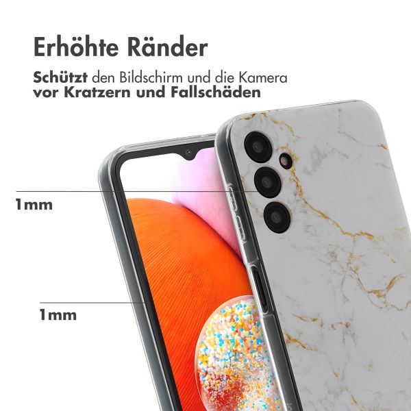 imoshion Design Hülle Samsung Galaxy A14 (5G/4G) - White Marble