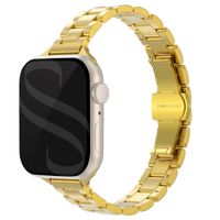 Selencia Slim Stahlgliederarmband für die Apple Watch Series 1 bis 9 / SE (38/40/41 mm) | Series 10 (42 mm) - Gold