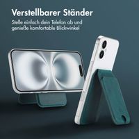 Accezz Vintage Leder MagSafe Kartenhalter mit Ständer - Smokey Green