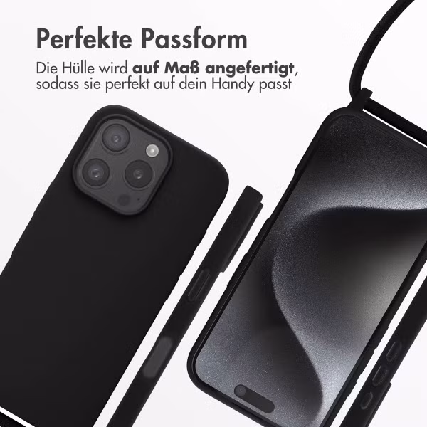 imoshion Silikonhülle mit Band für das Apple iPhone 16 Pro - Schwarz