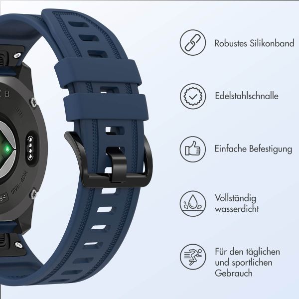 imoshion QuickFit® Line Silikonarmband für die Garmin Watch | 20 mm Anschluss - Dunkelblau