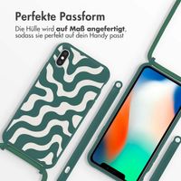 imoshion Silikonhülle design mit Band für das iPhone X / Xs - Petrol Green Groovy