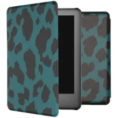 imoshion Design Slim Hard Case Sleepcover für das Amazon Kindle 10 - Green Leopard