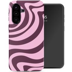 Selencia Vivid Back Cover Samsung Galaxy A57 (5G) - Wavy Swirl Pink Plum