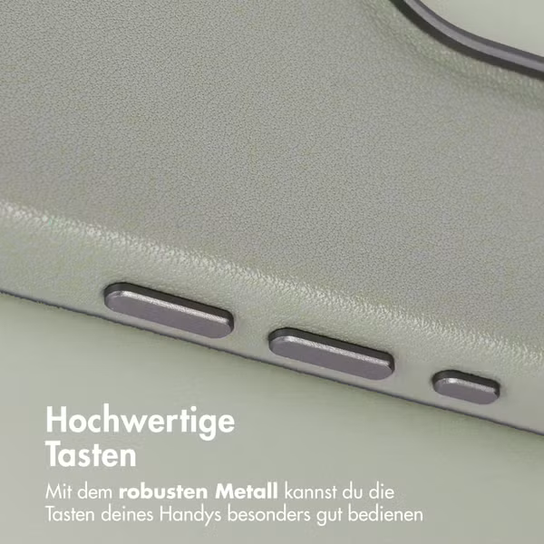 Accezz MagSafe Leather Backcover Apple iPhone 15 - Light Grey