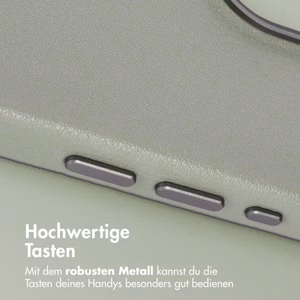 Accezz MagSafe Leather Backcover Apple iPhone 16 Pro - Light Grey