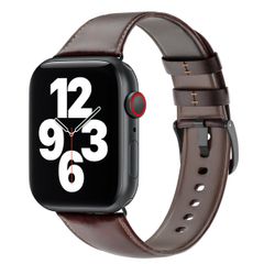 WiWu Vintage „Crazy Horse“-Lederarmband für die Apple Watch Series 1 bis 10 / SE / Ultra (2) (44/45/46/49 mm) - Braun