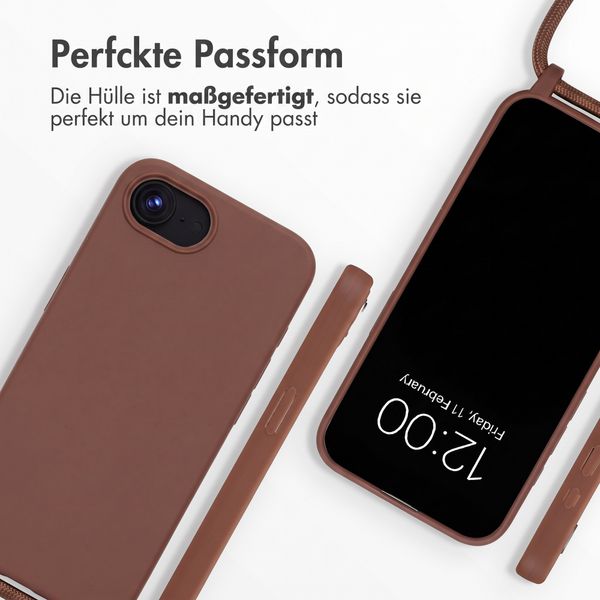 imoshion SilikonHülle mit Band Apple iPhone 17e / 16e - Braun