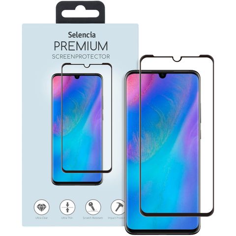 Selencia Premium Screen Protector aus gehärtetem Glas für das Huawei P30 Pro - Schwarz