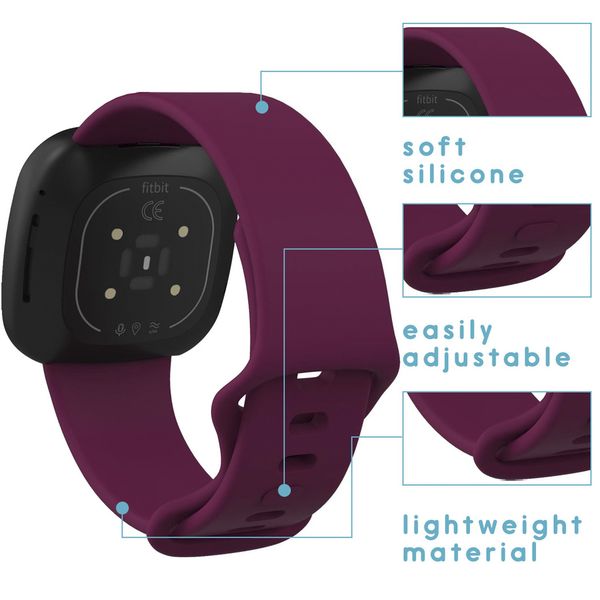 imoshion Silikonband für das  Fitbit Versa 4/ 3 / Sense (2) - Dunkelrot