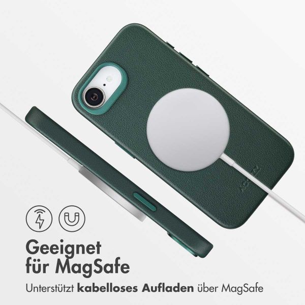 Accezz MagSafe Leather Backcover Apple iPhone 16e - Cedar Green