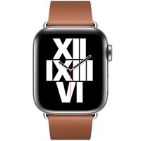 Apple Leather Band Modern Buckle für die Apple Watch Series 1 bis 9 / SE (38/40/41 mm) | Series 10 (42 mm) - Größe L - Saddle Brown