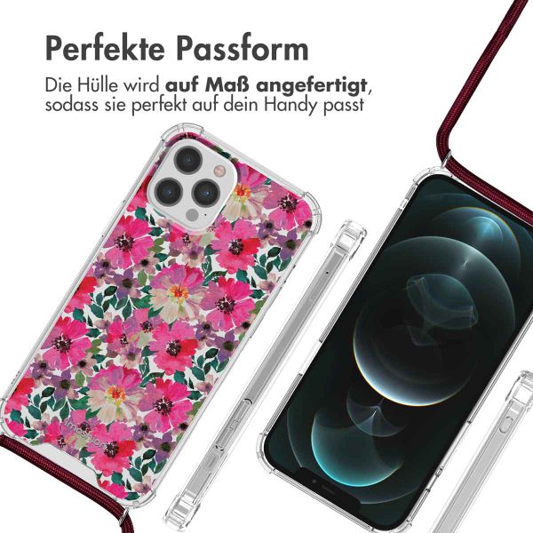 imoshion Design Hülle mit Band für das iPhone 12 (Pro) - Flower Water