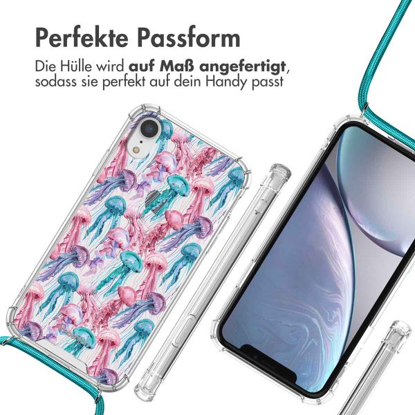 imoshion Design Hülle mit Band Apple iPhone Xr - Jellyfish Watercolor