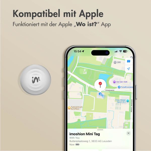 imoshion Mini Tag - Bluetooth-Tracker für iOS - 2 pack - Weiß