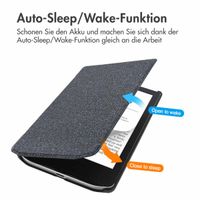 imoshion Canvas Sleepcover Klapphülle für das Pocketbook Verse / Verse Pro / Verse Pro Color / Vivlio Light / Light HD - Glitter Schwarz