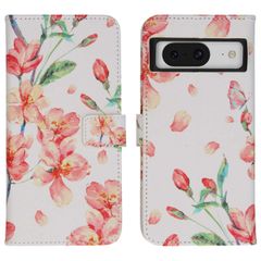 imoshion Design TPU Klapphülle Google Pixel 8 Pro - Blossom Watercolor White